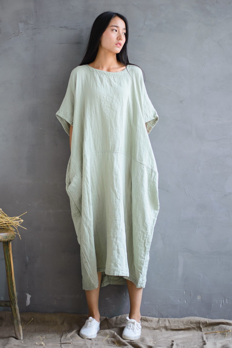 Original-vintage-loose-solid-colors-cotton-linen-dress-for-female-summer-long-gown-amp-robe-dress-pl-32684397476