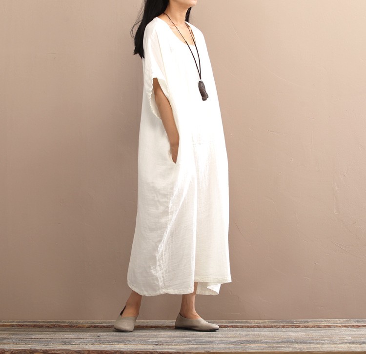 Original-vintage-loose-solid-colors-cotton-linen-dress-for-female-summer-long-gown-amp-robe-dress-pl-32684397476
