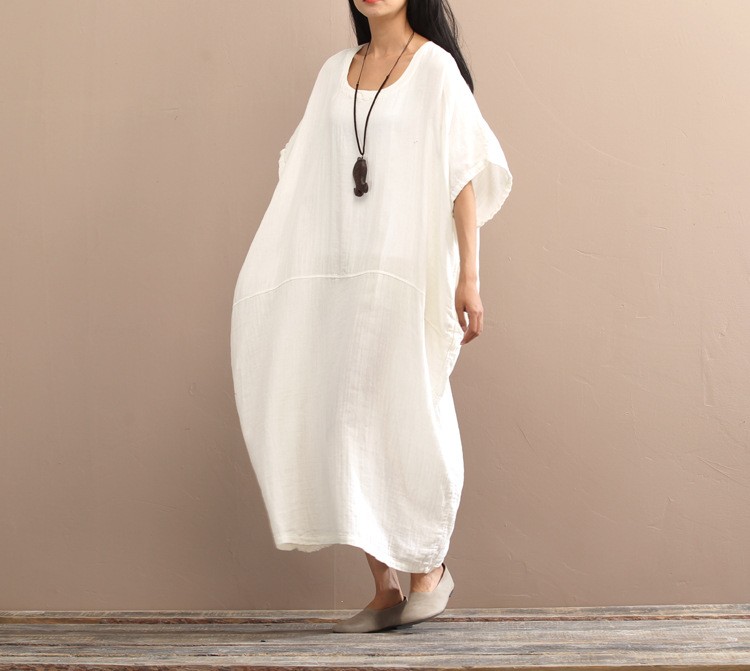 Original-vintage-loose-solid-colors-cotton-linen-dress-for-female-summer-long-gown-amp-robe-dress-pl-32684397476