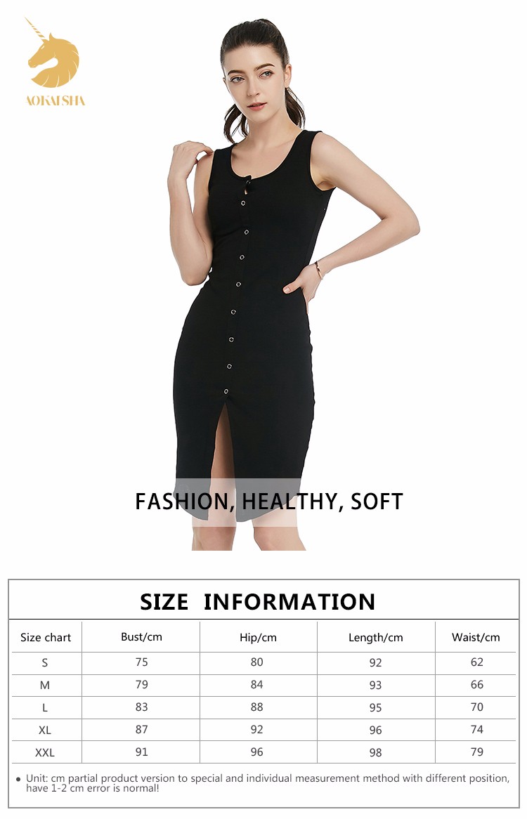Oukytha-Free-Shipping-2017-Summer-Dresses-Women39s-Button-Before-The-Split-Knitting-Bust-Vest-dresse-32322065743
