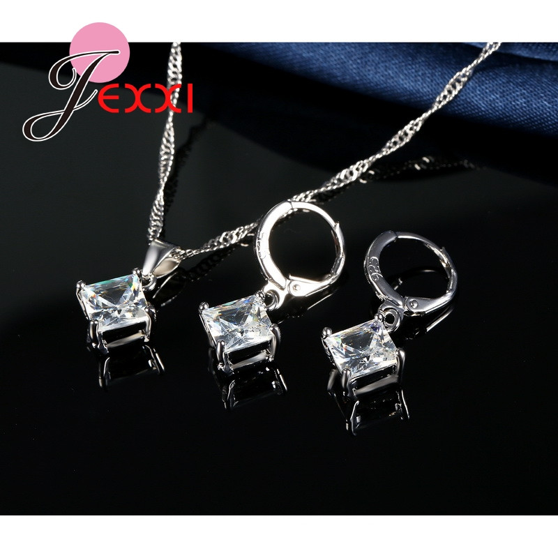 PATICO-Newest-8-Colors-Jewelry-Sets-Women-Quadrilateral-925-Sterling-Silver-CZ-Crystal-NecklaceEarri-32673932242