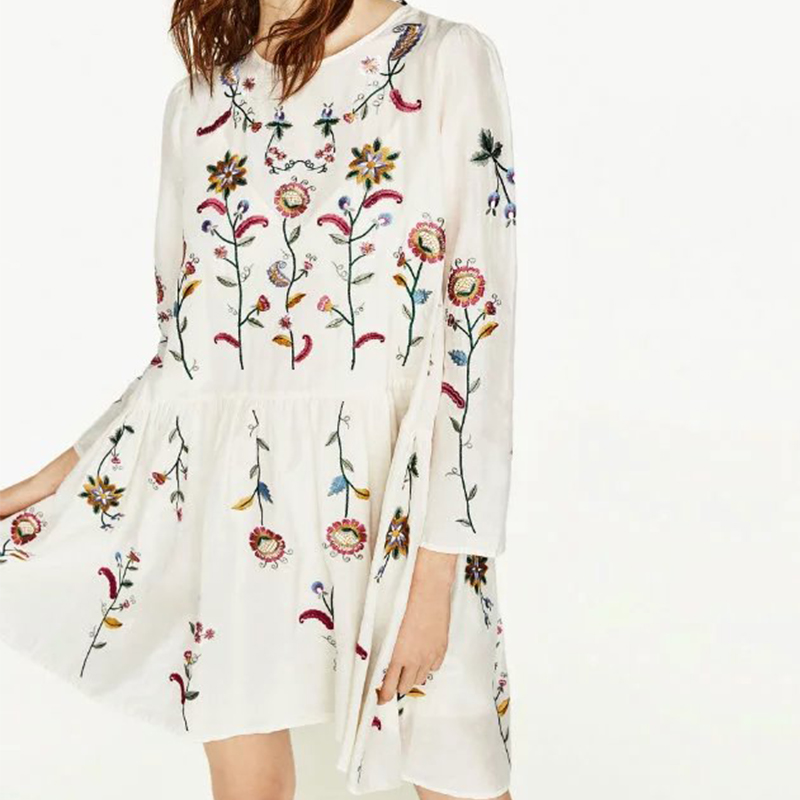 PLus-Size-Women-Floral-Embroidery-Dress-O-Neck-Long-Sleeve-2pcs-Cotton-Casual-Party-Summer-Dresses-W-32792009554