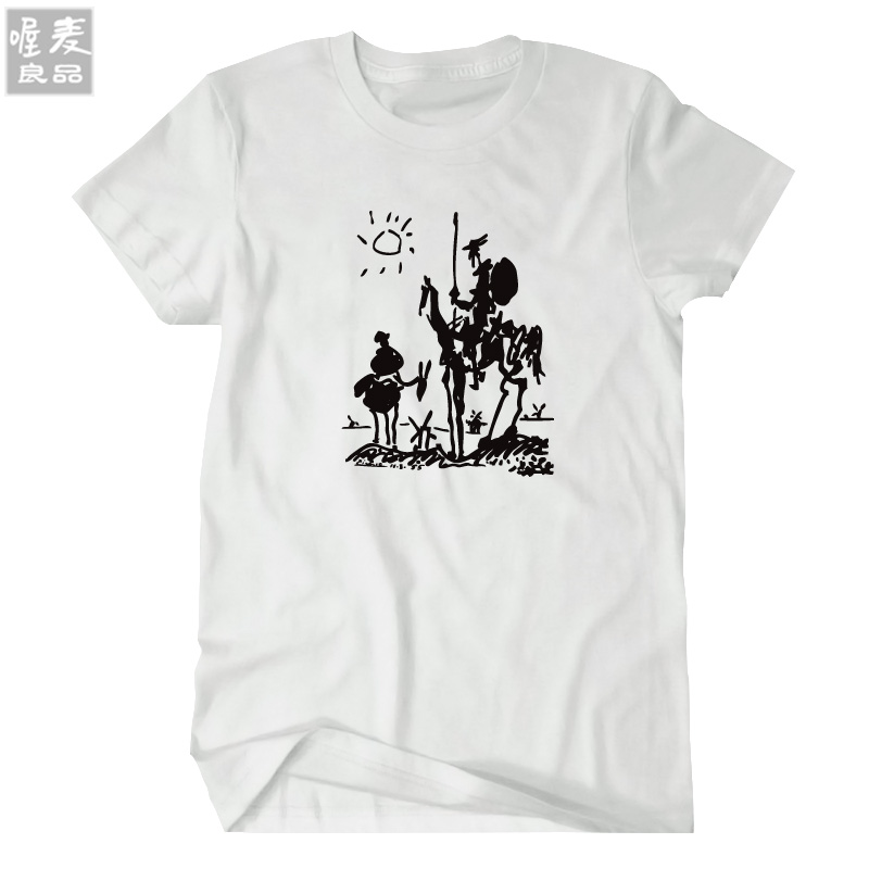 Picasso-art-painting-men-short-sleeve-t-shirt-100-cotton-tee-tshirt-funny-Don-Quixote-knight-top-wom-1487521795