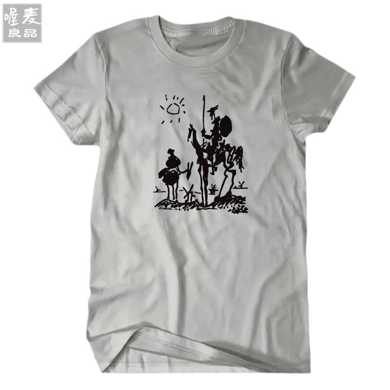 Picasso-art-painting-men-short-sleeve-t-shirt-100-cotton-tee-tshirt-funny-Don-Quixote-knight-top-wom-1487521795