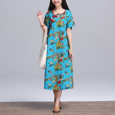 Plus-Size-Clothing-Women-Loose-Casual-Dress-New-2016-Fashion-Korean-Style-Patchwork-Short-Sleeve-Cot-32665258122