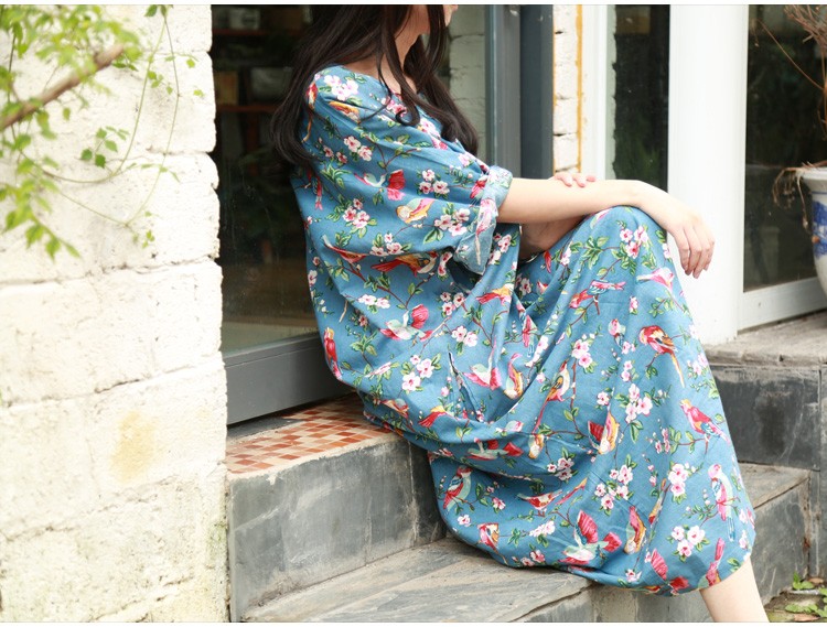 Plus-Size-Floral-Women-Dress-2016-Summer-Long-Dress-Betwing-Sleeve-Cotton-Linen-Maxi-Dress-Back-Slit-32393369252