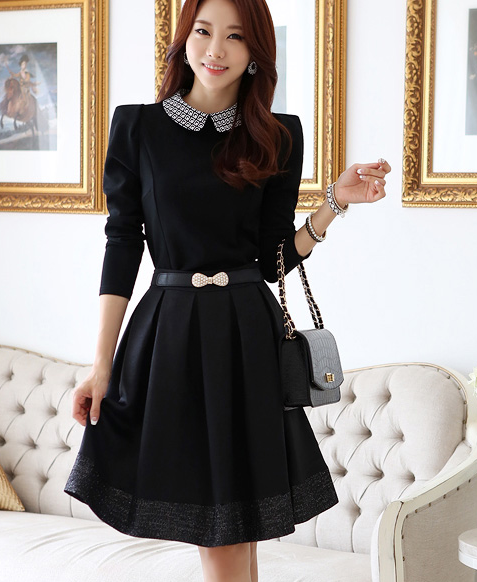 Plus-Size-M-5XL-2015-New-Fashion-Black-Women-Lace-Collar-Casual-Dresses-Loose-With-White-Carve-patte-32278777659