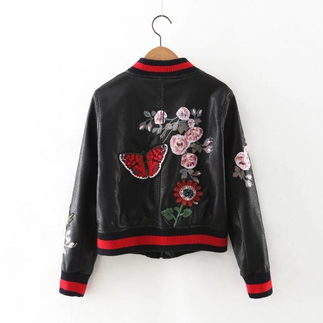 Plus-size-2017-autumn-women-street-black-embroidery-flower-printing-pu-leather-baseball-jacket-long--32706622119