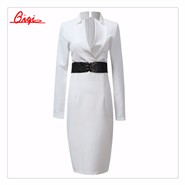 Qiqi-Summer-Elegant-Women-Business-Dress-V-neck-Sexy-Split-black-OL-Office-Work-Tunic-Bodycon-Sheath-32701565468