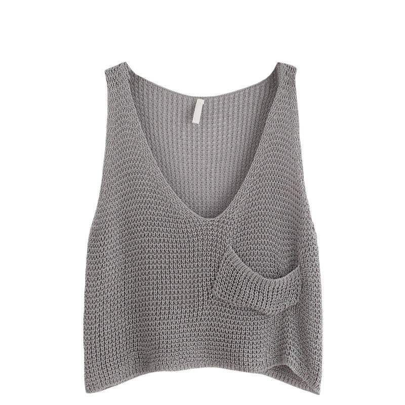 ROMWE-Woman-Fitness-Tank-Top-Ladies-Grey-V-Neck-Sleeveless-Casual-Knitted-Crop-Tank-Top-With-Front-P-32728958242