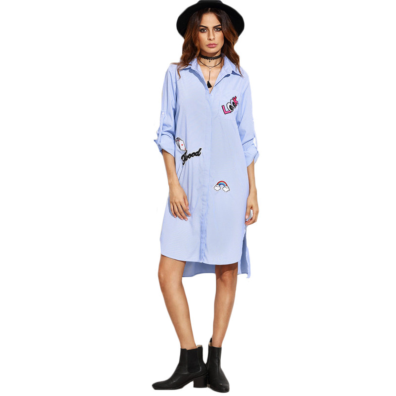 ROMWE-Womens-Casual-High-Low-Dresses-Ladies-Blue-Striped-Long-Sleeve-Lapel-Hidden-Button-Shirt-Dress-32733814492
