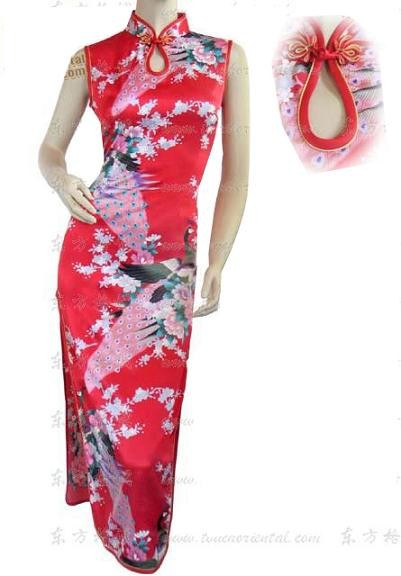 Red-Vintage-Chinese-Women39s-Silk-Rayou-Halter-Long-Cheongsam-Qipao-Dress-Flower-Size-S-M-L-XL-XXL-F-1896315936