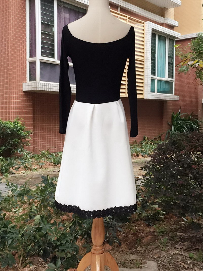 S-5XL-White-and-Black-Patchwork-Color-Dress-for-Women-Retro-A-Line-Girl-Casual-Robe-Femme-Tunic-Full-32543827190