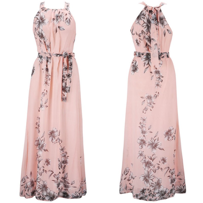 S-6XL-2016-Summer-NewCasual-Fashion-Elegant-Slim-Bohemian-Floral-Chiffon-Women-Maxi-Long-Beach-Boho--32671145132