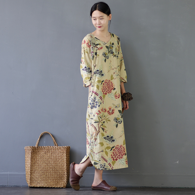 SCUWLINEN-Vestidos-2018-Spring-Autumn-Women-Dress-Chinese-Robes-Vintage-Print-Plus-Size-Linen-Dress--32563388316