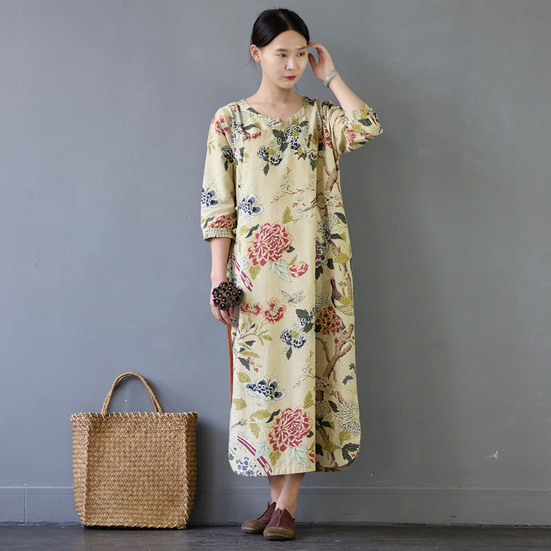 SCUWLINEN-Vestidos-2018-Spring-Autumn-Women-Dress-Chinese-Robes-Vintage-Print-Plus-Size-Linen-Dress--32563388316