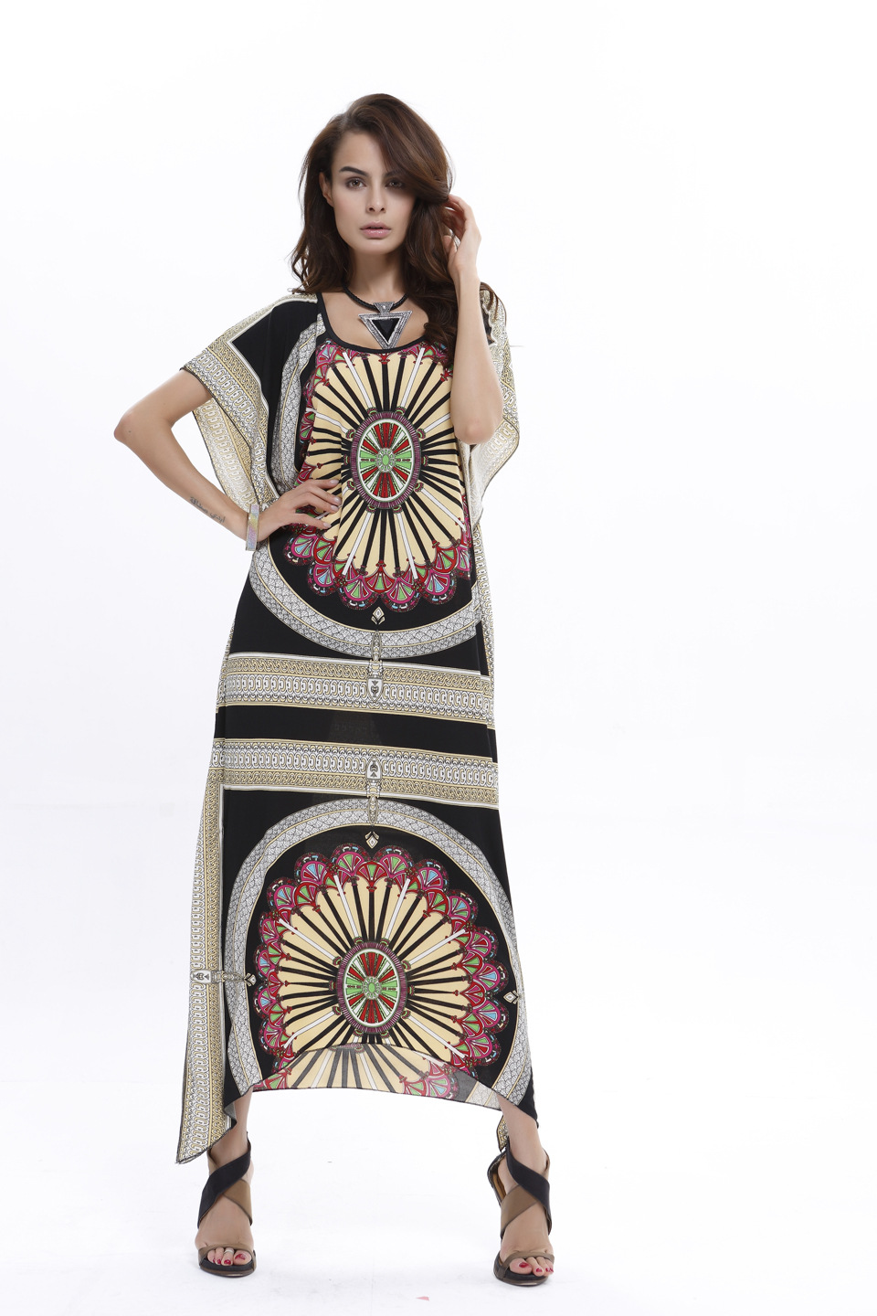 SHOWERSMILE-Brand-National-Dress-Indian-Women-Loose-Tribal-Print-Maxi-Dress-Batwing-Sleeve-Irregular-32660610703