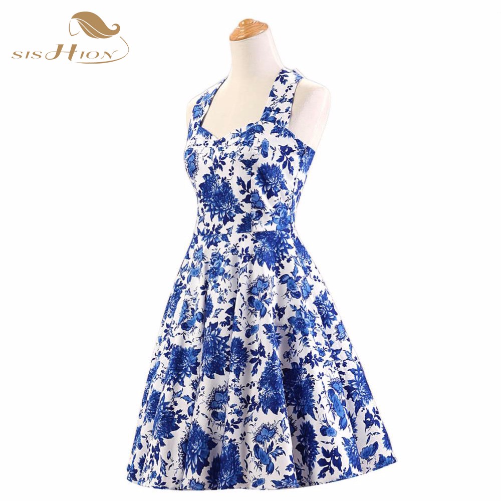 SISHION-Halter-50s-Floral-Dress-Retro-Plus-Size-Women-Audrey-Hepburn-Elegant-Vintage-50s-Rockabilly--32395278474