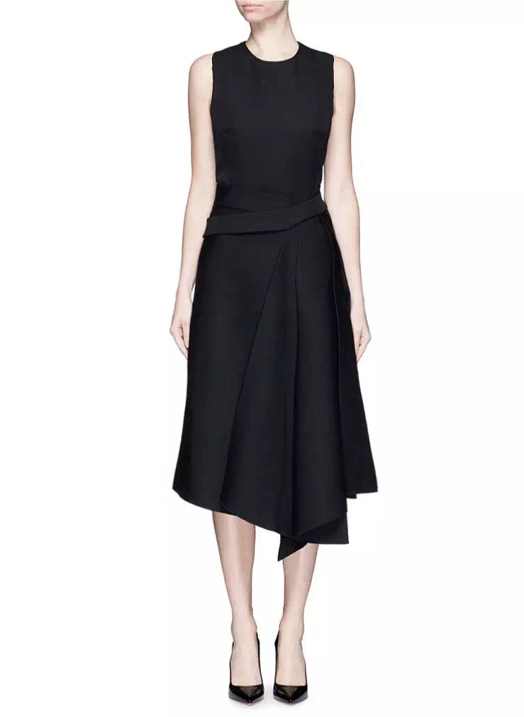 SMTHMA-2018-Spring-Runway-Designer-Dress-Women39s-High-Quality-Elegant-sleeveless--Black-Red--Irregu-32674029284