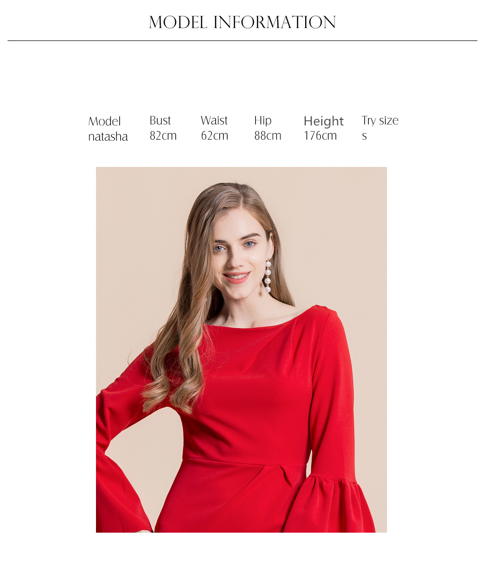 Samuume-High-Class-Sexy-Office-Lady-Temperament-Flare-Sleeve-Round-Neck-Dress-Women-2018-Bodycon-Pen-32749171829