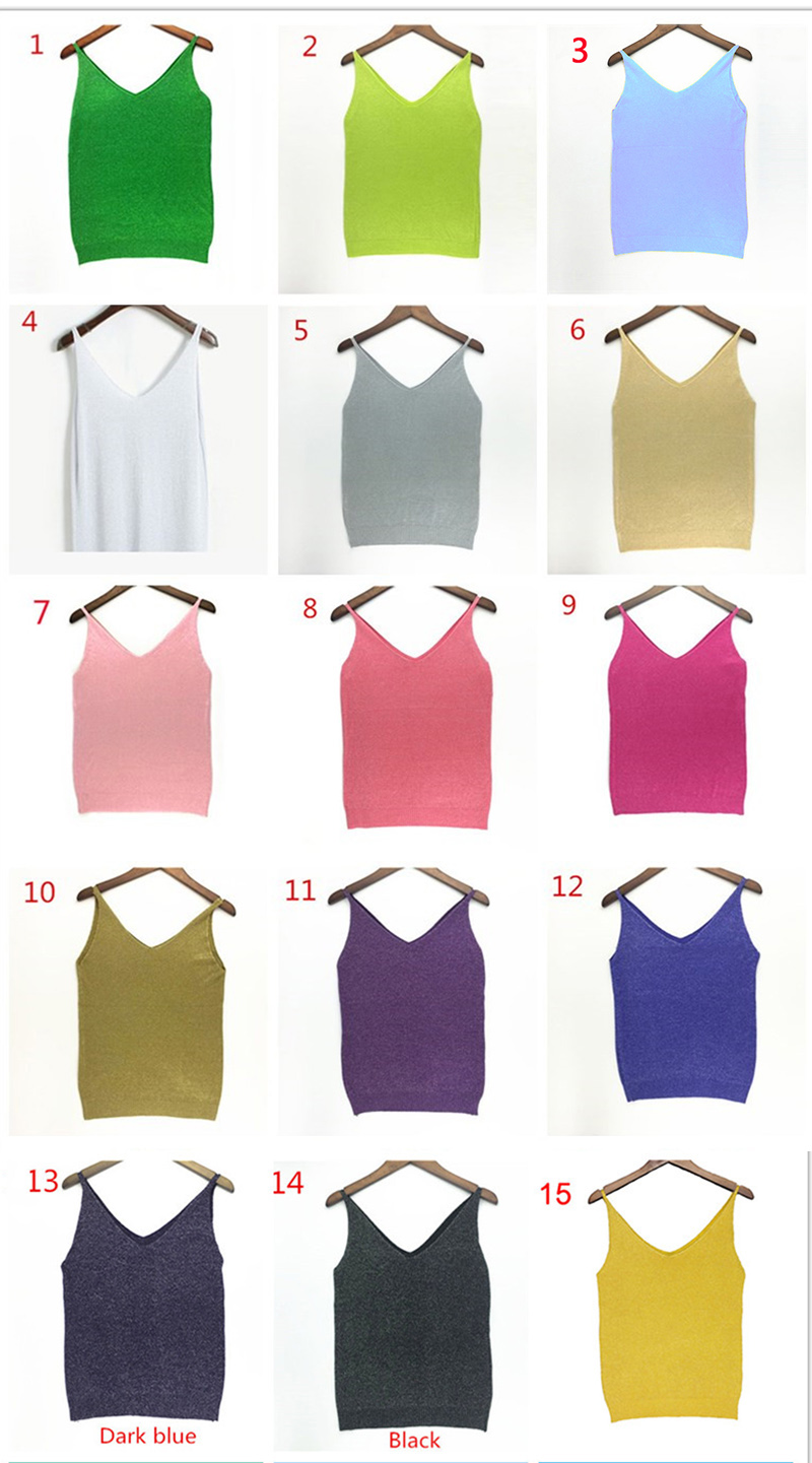 Sexy-Knitted-Tank-Tops-Women-Gold-Thread-Top-Vest-Sequined-V-Neck-Long-Tank-Tops-Blusa-Solid-Silver--32725564488