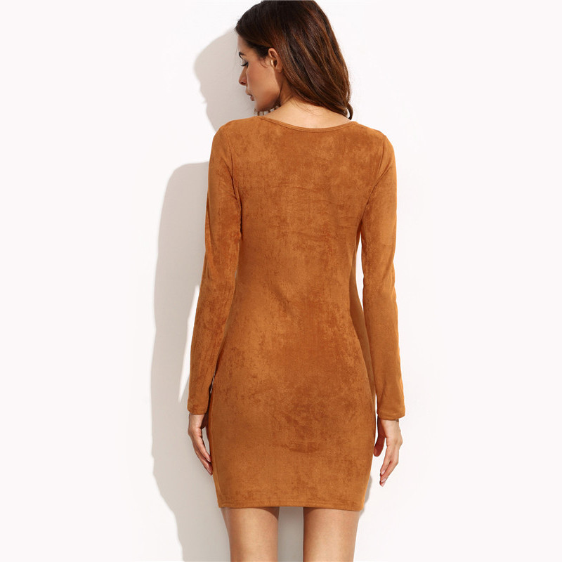 SheIn-2016-Ladies-Sheath-Autumn-Dresses-Women-Long-Sleeve-Camel-Faux-Suede-Lace-Up-V-Neck-Sexy-Mini--32740530741