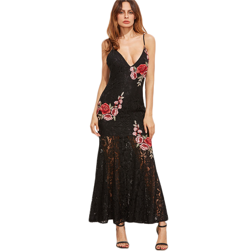 SheIn-Maxi-Dresses-Long-Summer-Women-Party-Dress-Black-Embroidered-Rose-Applique-Lace-Overlay-Fishta-32793055714