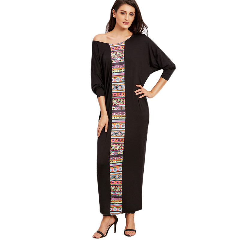 SheIn-Maxi-Dresses-Long-Women-Clothing-Vintage-Black-Tribal-Print-Scoop-Neck-Drop-Shoulder-Long-Slee-32787376747