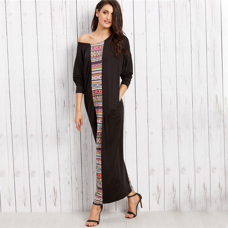 SheIn-Maxi-Dresses-Long-Women-Clothing-Vintage-Black-Tribal-Print-Scoop-Neck-Drop-Shoulder-Long-Slee-32787376747