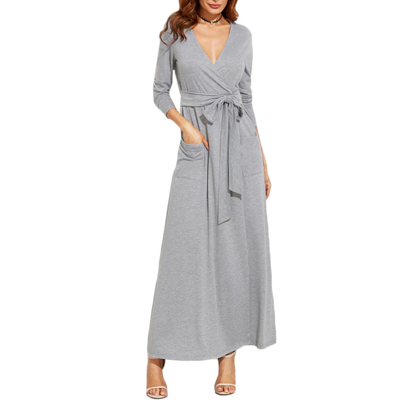 SheIn-Woman-Heather-Grey-Wrap-Maxi-Dress-With-Pockets-Autumn-Ladies-Deep-V-Neck-Long-Sleeve-Vintage--32732165214