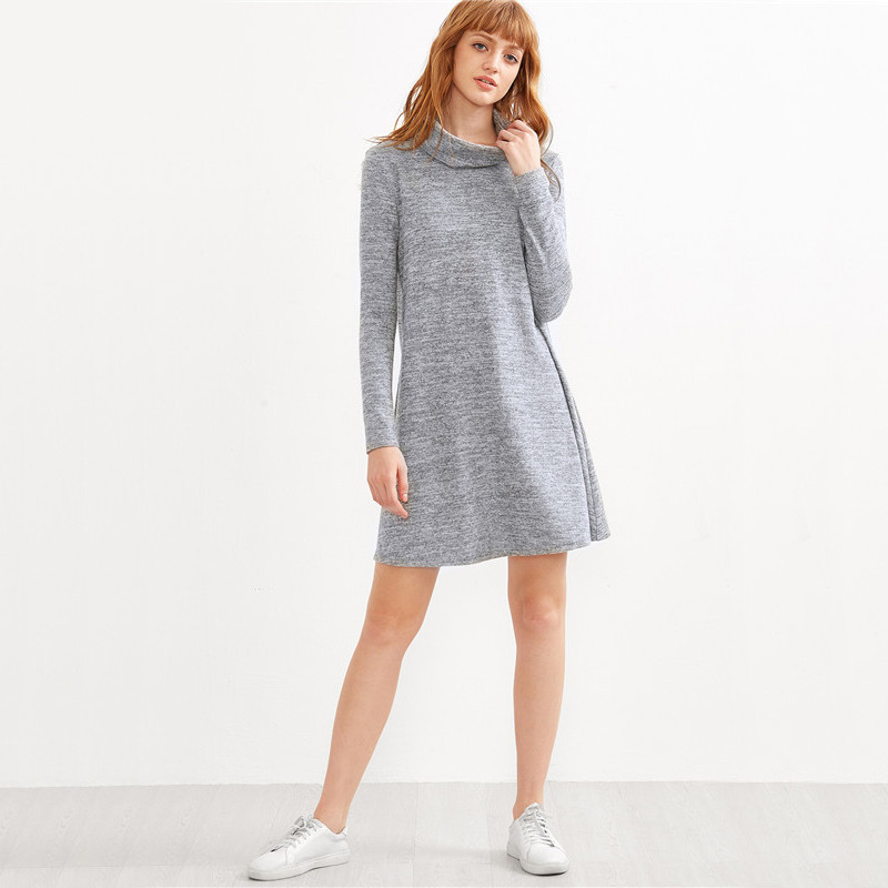 SheIn-Women-Autumn-Dress-Long-Sleeve-Womens-Clothing-Fall-2016-T-shirt-Dress-Grey-Marled-Knit-Cowl-N-32755407196