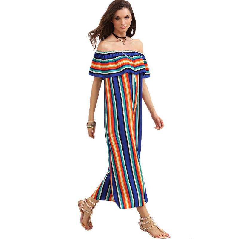 SheIn-Women-New-Summer-Beach-Casual-Long-Dresses-Ladies-Multicolor-Striped-Short-Sleeve-Off-The-Shou-32699962937