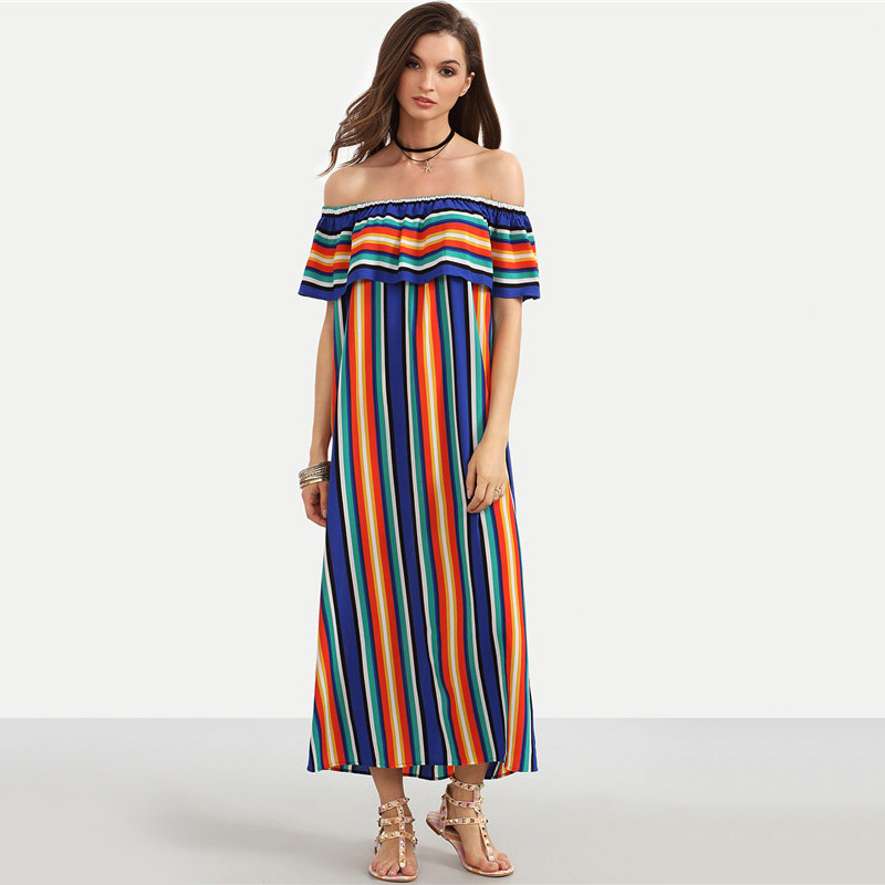 SheIn-Women-New-Summer-Beach-Casual-Long-Dresses-Ladies-Multicolor-Striped-Short-Sleeve-Off-The-Shou-32699962937