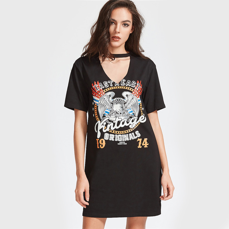 SheIn-Women-Summer-Dresses-Black-Graphic-Print-Cut-Out-V-Neck-Tee-Dress-Ladies-Short-Sleeve-Shift-T--32797076187