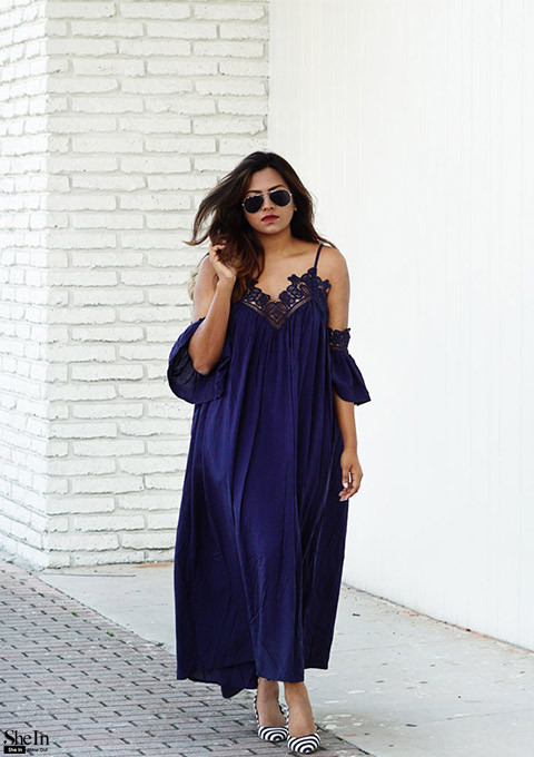 SheIn-Womens-Summer-Beach-Maxi-Dresses-Ladies-Navy-Spaghetti-Strap-Cold-Shoulder-Short-Sleeve-Pleate-32738539267