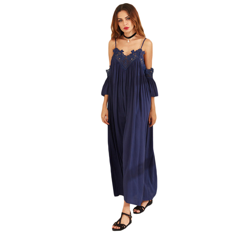 SheIn-Womens-Summer-Beach-Maxi-Dresses-Ladies-Navy-Spaghetti-Strap-Cold-Shoulder-Short-Sleeve-Pleate-32738539267