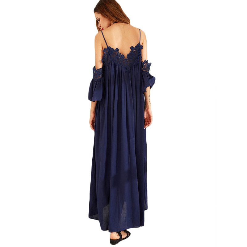 SheIn-Womens-Summer-Beach-Maxi-Dresses-Ladies-Navy-Spaghetti-Strap-Cold-Shoulder-Short-Sleeve-Pleate-32738539267