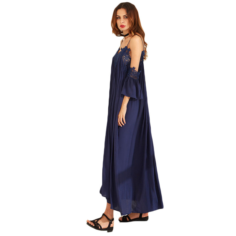 SheIn-Womens-Summer-Beach-Maxi-Dresses-Ladies-Navy-Spaghetti-Strap-Cold-Shoulder-Short-Sleeve-Pleate-32738539267