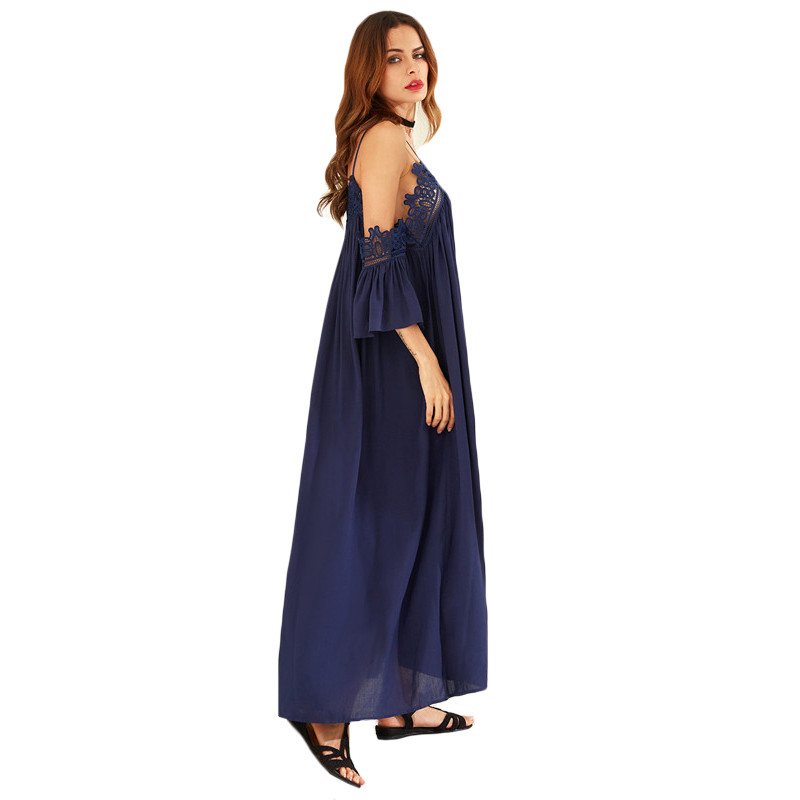 SheIn-Womens-Summer-Beach-Maxi-Dresses-Ladies-Navy-Spaghetti-Strap-Cold-Shoulder-Short-Sleeve-Pleate-32738539267