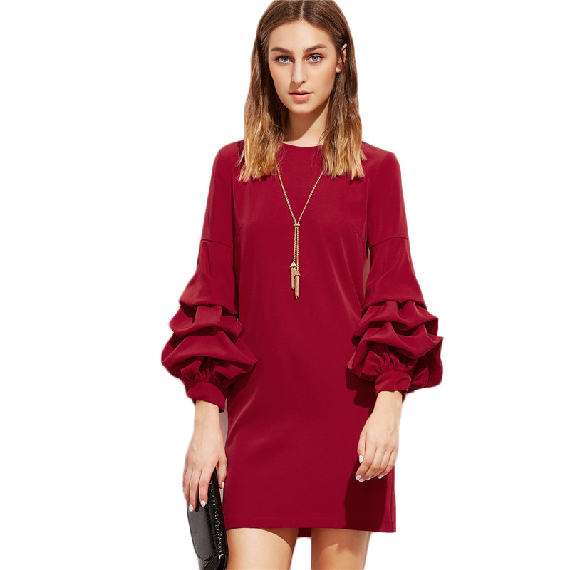 Sheinside-Woman39s-Fashion-Fall-Casual-Dresses-Women-Business-Casual-Clothing-Red-Drop-Shoulder-34-S-32771539994