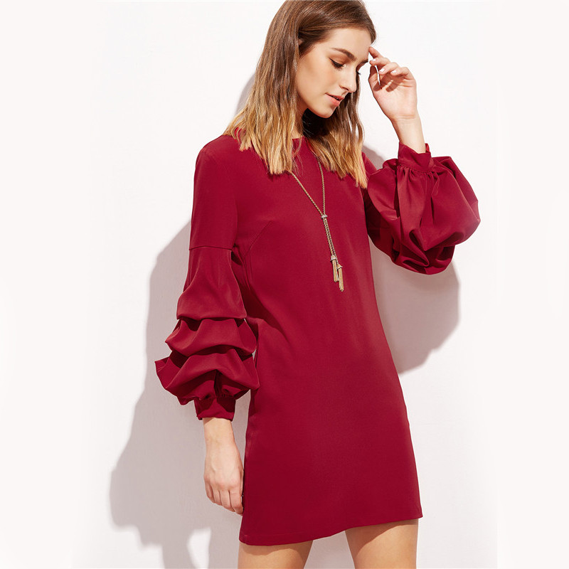 Sheinside-Woman39s-Fashion-Fall-Casual-Dresses-Women-Business-Casual-Clothing-Red-Drop-Shoulder-34-S-32771539994