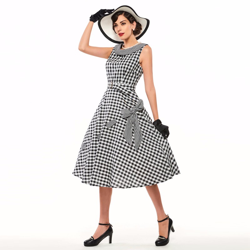 Sisjuly-Vintage-Women-Plaid-Dress-50s-Round-Neck-Plaid-Sleeveless-1950s-vestido-de-festa-2017-Mini-W-32648979827
