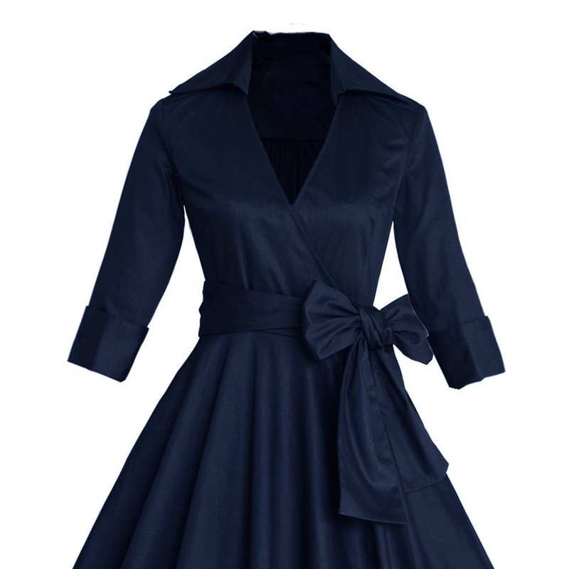 Sisjuly-Vintage-women-autumn-dress-1950s-festa-Dress-half-sleeve-turn-down-collar-A-line-elegant-Par-32760995592