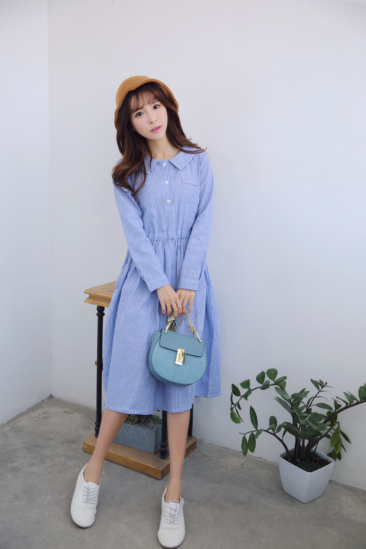 Spring-Autumn-Women-Casual-Maxi-Long-Dress-Turn-Down-Collar-Striped-Cotton-Linen-Vintage-Vestidos-Fu-32765951057