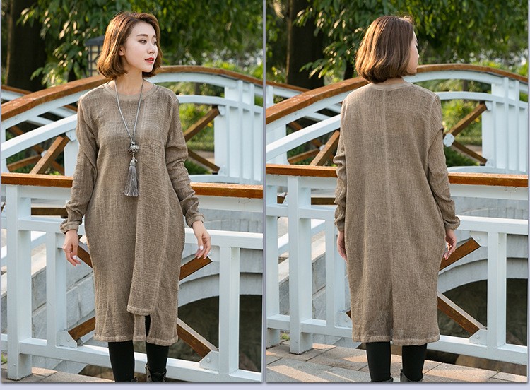 Spring-Autumn-new-cotton-linen-dress-for-female--Women-long-sleeve-do-old-casual-dresses-66021-32715170570