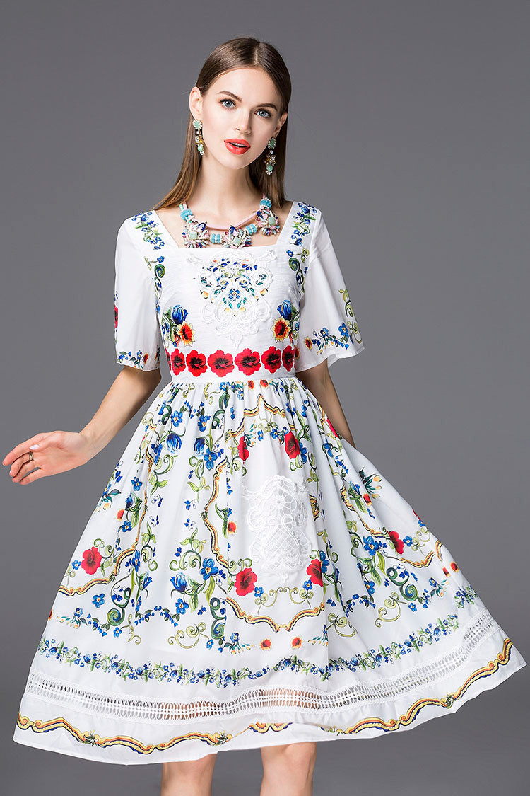 Summer-Dress-2016-Bohemia-Fashion-New-Daily-Short-Flare-Sleeve-Embroidery-New-Floral-Print-Vintage-H-32567699890