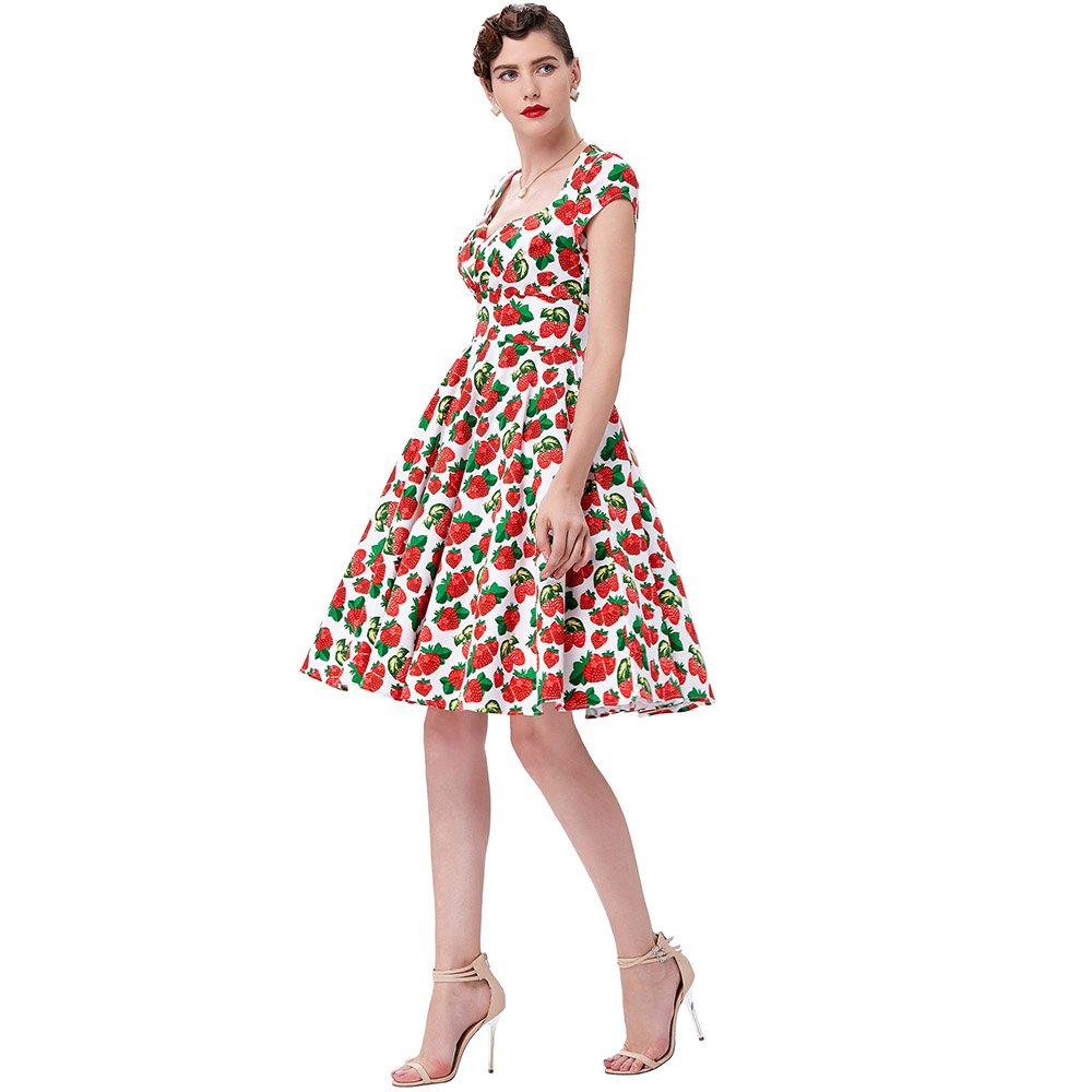 Summer-Dress-2017-Vintage-Rockabilly-Dresses-Jurken-60s-50s-Vintage-Big-Swing-Floral-Pinup-Short-Lon-32586361544