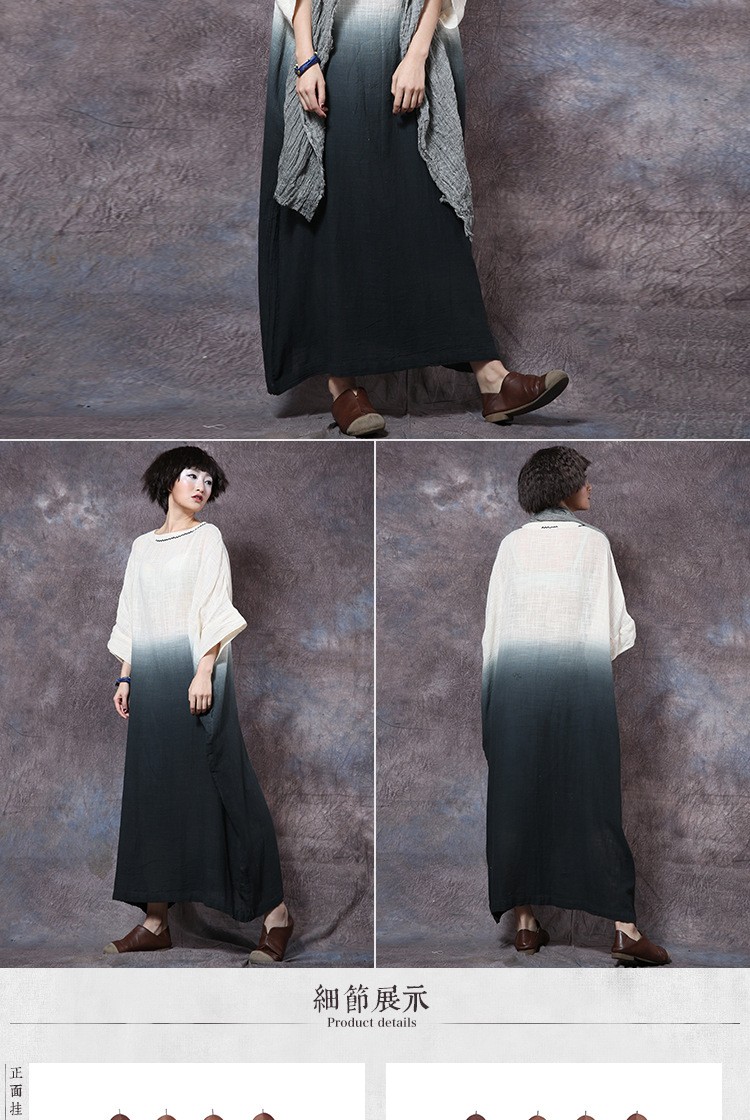 Summer-Dress-Patchwork-Solid-Color-Women-Dress-Casual-Loose-Vintage-Dress-Slash-Neck-Batwing-Sleeve--32628865060