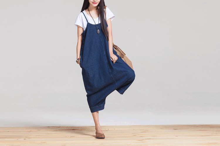 Summer-Dress-Women-Loose-Waist-Plus-Size-Women-Casual-Denim-Dress-Spaghetti-Strap-Denim-Dress-Solid--32640802760