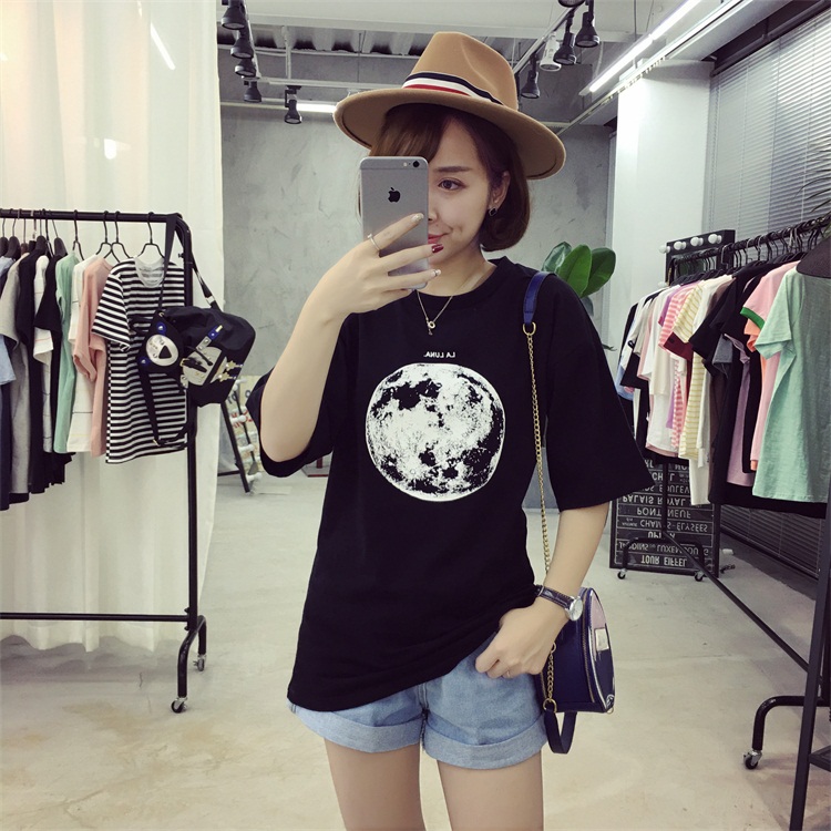 Summer-New-Personality-Planet-Earth-Printed-Loose-T-Shirts-Women-Slim-Leisure-Short-Sleeve-White-T-s-32792845664